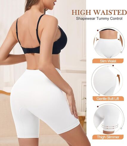 Seamless Slip Shorts for Under Dresses Women High Waist Shapewear Shorts Tummy Control Anti Chafing Underwear in Kuwait