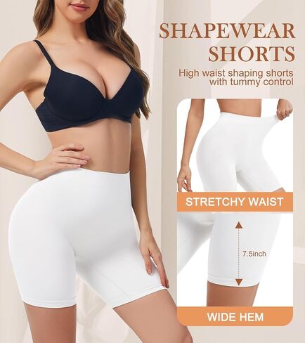 Seamless Slip Shorts for Under Dresses Women High Waist Shapewear Shorts Tummy Control Anti Chafing Underwear in Kuwait