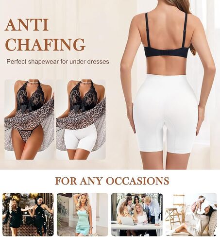 Seamless Slip Shorts for Under Dresses Women High Waist Shapewear Shorts Tummy Control Anti Chafing Underwear in Kuwait