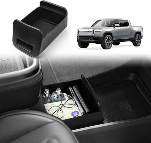 Karltys Camp Speaker Drigher Organizer لـ Rivian R1S R1T 2022-2025 ، منظم وحدة التحكم المركزية المتوافقة مع إكسسوارات R1S Rivian ، حصيرة مطاطية مضادة للانزلاق TPE ، ودفع إلى فتح (بدون قفل) in Saudi Arabia