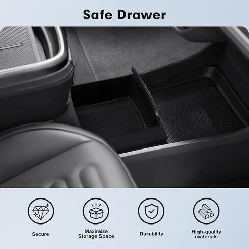 Karltys Camp Speaker Drigher Organizer لـ Rivian R1S R1T 2022-2025 ، منظم وحدة التحكم المركزية المتوافقة مع إكسسوارات R1S Rivian ، حصيرة مطاطية مضادة للانزلاق TPE ، ودفع إلى فتح (بدون قفل) in Saudi Arabia