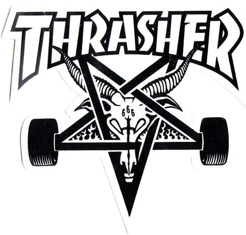 Thrasher Magazine Skate Goat Pentagram Skateboard Sticker - Graphic for Auto ، الجدار ، الكمبيوتر المحمول ، الخلية ، الشاحنة in Saudi Arabia
