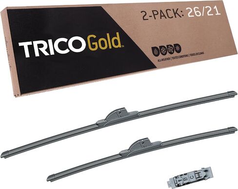 Trico Gold 26 " + 21" Premium Automotive Automotive Presection Wiper Rades (مجموعة من 2) ، شفرات ممسحة الشعاع على جانب المسافرين في جميع الأحوال الجوية لنماذج مركبة مختارة in Saudi Arabia