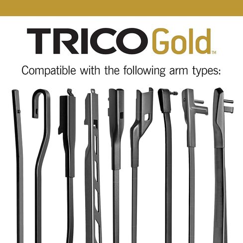 Trico Gold 26 " + 21" Premium Automotive Automotive Presection Wiper Rades (مجموعة من 2) ، شفرات ممسحة الشعاع على جانب المسافرين في جميع الأحوال الجوية لنماذج مركبة مختارة in Saudi Arabia