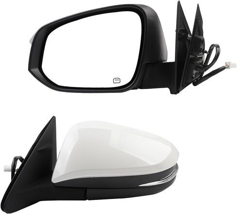 Dasbecan Left Driver Side Mirror Black Compatible with 2014-2019 Toyota Highlander Heated | Power Adjustable Glass | Manual Fold | Turn Signal Light | Painted 6 Pins Replaces 87940-0E130 TO1320317 in Kuwait