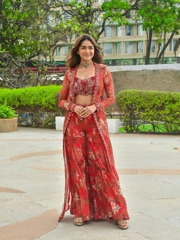 Bollywood Koti Blouse Palazzo Set for Women Indo Wester Ready to Wear Dress for Wedding Party in Saudi Arabia