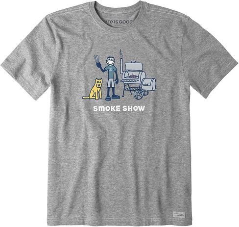 الحياة جيدة. رجال جيك وصواريخ SS Crusher-Lite Tee ، Heather Gray in Saudi Arabia