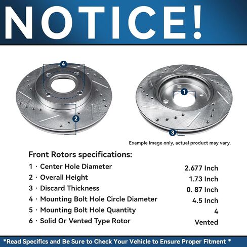 Detroit Axle - Front Brake Kit for 1.6L 2009 2010 2011 Nissan Versa Drilled & Slotted Brake Rotors and Ceramic Brakes Pads Replacement: 10.22" inch Rotors in Saudi Arabia
