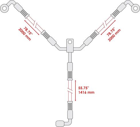 Caltric Brake Hose Line Compatible with Can-Am Maverick X3 2017 / Maverick X3 Max Turbo 2018 Maverick X3 Max R Turbo 2018-2021 / Maverick X3 Max RR Turbo 2020-2023 Rear in Saudi Arabia