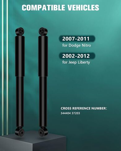 AUTOMUTO 2 Pcs Struts Shock Absorbers Compatible with 2007-2011 for Dodge Nitro,2002-2012 for Jeep Liberty with 344404 Auto Shocks - Rear in Saudi Arabia