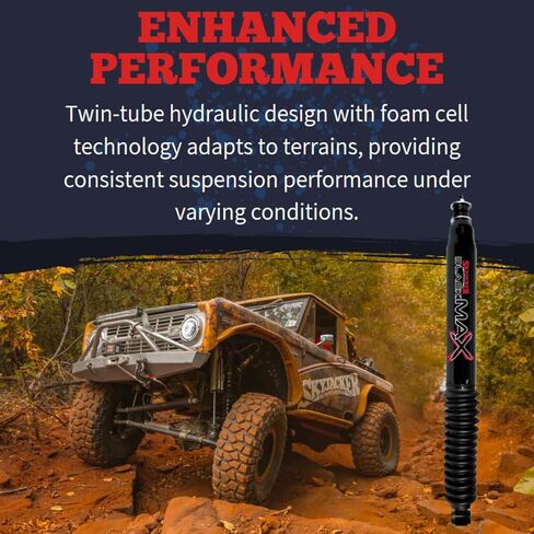 مجموعة من صدمات الحركة الهيدروليكية الأمامية والخلفية الأسود MAX تناسب 2007 2018 Wrangler JK 2WD 4WD مع 1-2.5 "أمامي و 2-3.5" المصعد الخلفي | صمام متعدد المراحل | اللمعان الأسود اللامع المتين in Kuwait