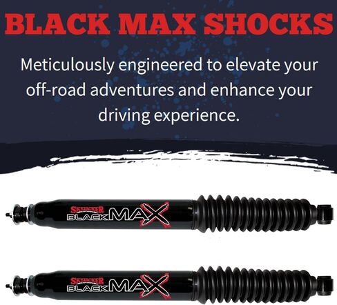 مجموعة من صدمات الحركة الهيدروليكية الأمامية والخلفية الأسود MAX تناسب 2007 2018 Wrangler JK 2WD 4WD مع 1-2.5 "أمامي و 2-3.5" المصعد الخلفي | صمام متعدد المراحل | اللمعان الأسود اللامع المتين in Saudi Arabia