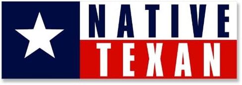 Native Texan Bumper Sticker (Texas from Born Flag Decal) in Saudi Arabia