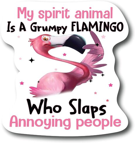 2 Pack Flamingo is My Spirit Animal 4.5 in Decal for Car Truck Bumper Laptop Vinyl Laminated Sticker U.S Made |PS821| in Saudi Arabia