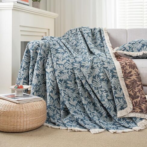 vctops Vintage Jacquard Sofa Cover for Sectional Sofa, Geometric Pattern, Fringe, Couch Cover for Dogs, Loveseat, Futon, L Shaped, 71"x134", Polyester, Boho in Saudi Arabia