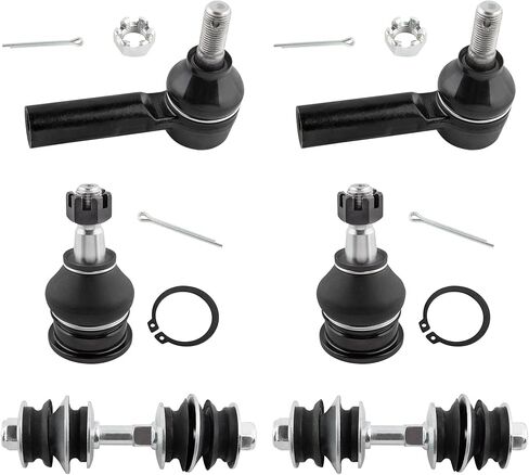 BOXI (Set of 6) Front Lower Ball Joints + Sway Bar End Links + Outer Tie Rods fit for Scion xA xB 2004 2005 2006 / for Toyota Echo 2003 2004 2005 / Replaces K500118 K90390 ES2382 in Saudi Arabia