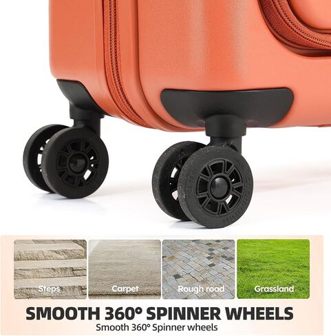 Premium Carry On Luggage, 29 Inch Top Opening Aluminum Frame Airline Approved ABS+PC Hard Shell Suitcases with Silent Wheels, TSA Lock, Front Pocket and Wet-dry Separated Six-piece set in Saudi Arabia