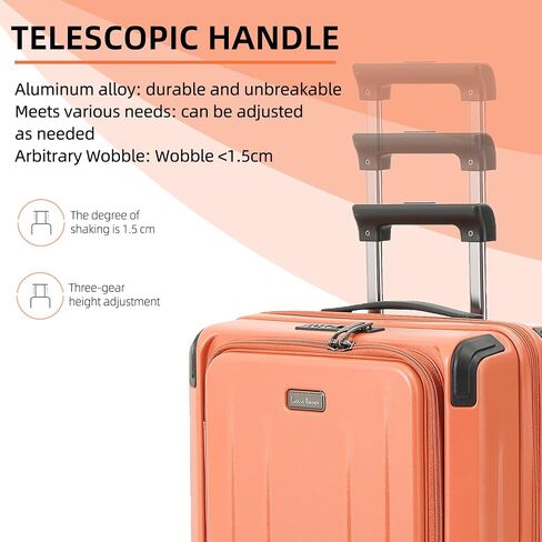 Premium Carry On Luggage, 29 Inch Top Opening Aluminum Frame Airline Approved ABS+PC Hard Shell Suitcases with Silent Wheels, TSA Lock, Front Pocket and Wet-dry Separated Six-piece set in Saudi Arabia
