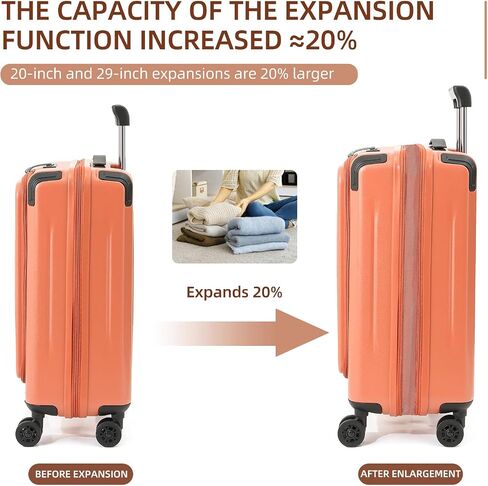 Premium Carry On Luggage, 29 Inch Top Opening Aluminum Frame Airline Approved ABS+PC Hard Shell Suitcases with Silent Wheels, TSA Lock, Front Pocket and Wet-dry Separated Six-piece set in Saudi Arabia