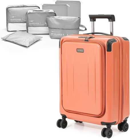 Premium Carry On Luggage, 29 Inch Top Opening Aluminum Frame Airline Approved ABS+PC Hard Shell Suitcases with Silent Wheels, TSA Lock, Front Pocket and Wet-dry Separated Six-piece set in Saudi Arabia