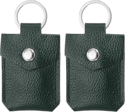 PATIKIL Leather Key Fob, Genuine Leather Keys Cover Portable Key Rings Air Tag Holder for Home Office Cars Keys Cards in Kuwait