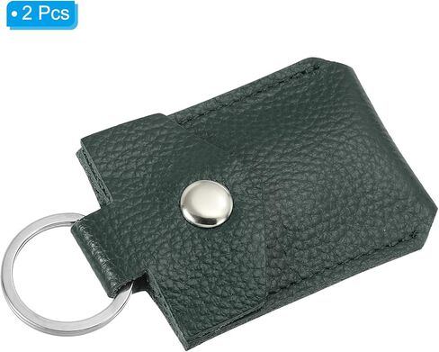 PATIKIL Leather Key Fob, Genuine Leather Keys Cover Portable Key Rings Air Tag Holder for Home Office Cars Keys Cards in Kuwait