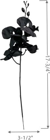 Corkwaw 3Pcs Artificial Fake Flowers Butterfly Orchid, Silk Plant Real Touch phalaenopsis is Used in Offices, Dining Table Centers, Weddings, Home Decoration (Black) in Kuwait