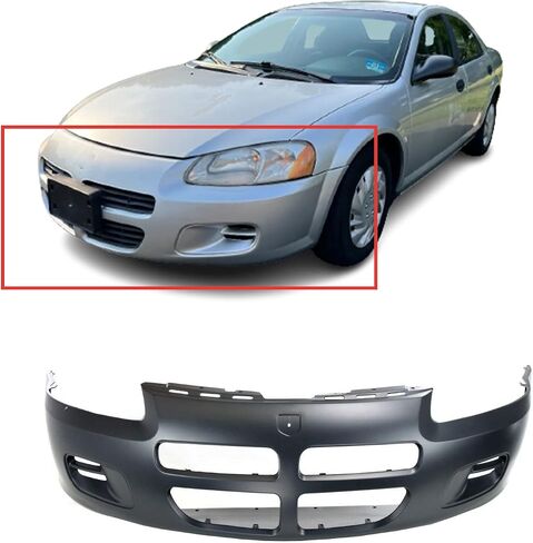 FitParts Compatible With Front Bumper Cover 2001 2002 2003 Dodge Stratus Sedan ES R/T SE SXT Sedan 01 02 03. New, Primed and Ready for Paint. W/o Fog Light Holes. 4805251AB CH1000324 in Saudi Arabia