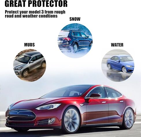 Bewild for Tesla Model 3 Fender Mud Flaps Front Rear Splash Guards No Drilling Mud Guard Compatible with Tesla Model 3 2017-2023 Accessories (Set of 4) (Glossy Red) in Saudi Arabia