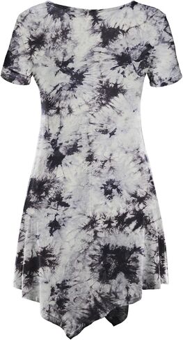 Lock and Love Women's Short Sleeve All Over Tie-Dye Ombre Tunic Shirt in Saudi Arabia