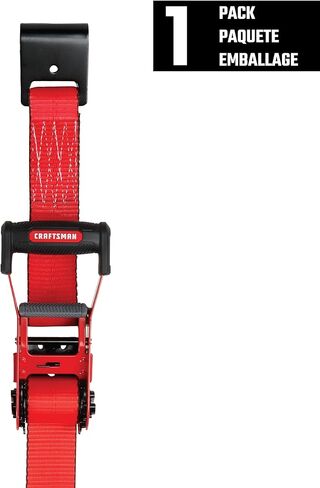 CRAFTSMAN CMXAZBS10000J Black/Red 2" x 27' Ratchet Tie Down Strap with Double J Hook - Heavyweight/Industrial Duty (10,000 lb Break Strength) in Saudi Arabia