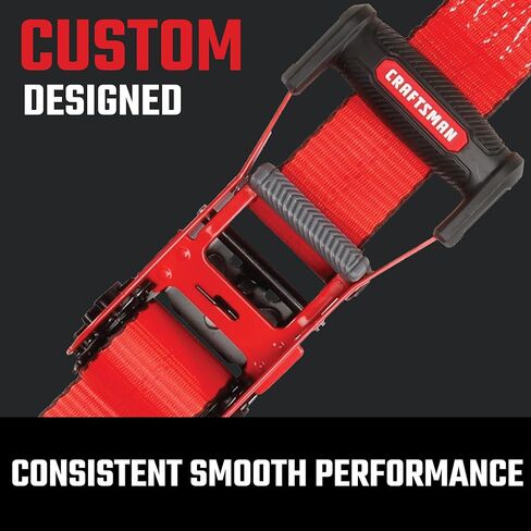 CRAFTSMAN CMXAZBS10000J Black/Red 2" x 27' Ratchet Tie Down Strap with Double J Hook - Heavyweight/Industrial Duty (10,000 lb Break Strength) in Saudi Arabia