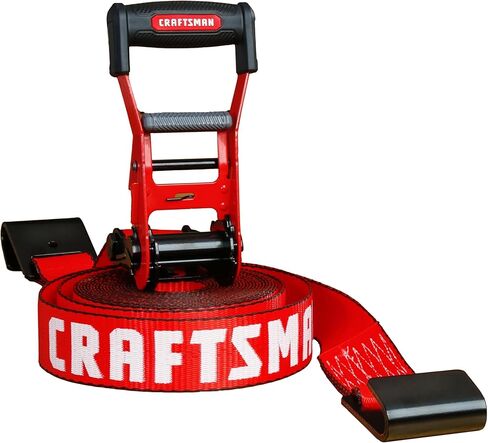 CRAFTSMAN CMXAZBS10000J Black/Red 2" x 27' Ratchet Tie Down Strap with Double J Hook - Heavyweight/Industrial Duty (10,000 lb Break Strength) in Saudi Arabia
