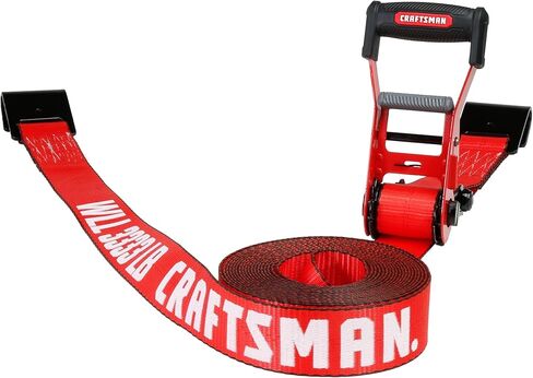 CRAFTSMAN CMXAZBS10000J Black/Red 2" x 27' Ratchet Tie Down Strap with Double J Hook - Heavyweight/Industrial Duty (10,000 lb Break Strength) in Saudi Arabia