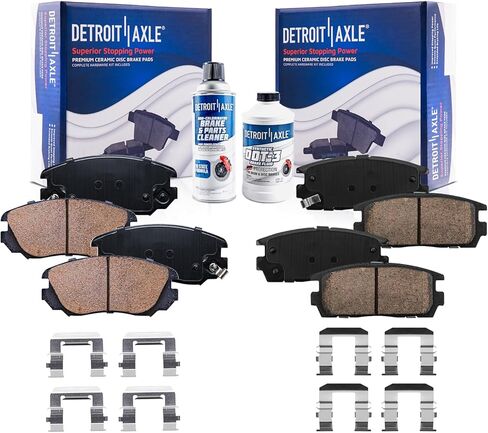 Detroit Axle - منصات الفرامل لـ 10-17 شيفروليه Expenox GMC Terrain 2010 2011 2012 2013 2014 2015 2017 ، 4 منصات الفرامل الأمامية والخلفية in Saudi Arabia