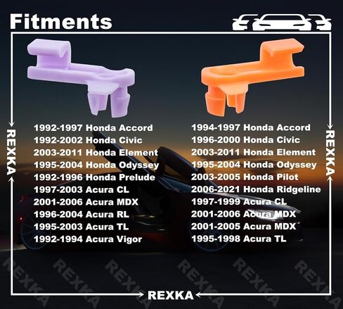 rexka 5 مجموعات مقاطع قفل القفل اليسار اليسار والبرتقالي اليمنى 4.2 مم قضبان / 6 مم ثقب ل Honda Acura Accord ، Civic Cl Mdx Odyssey Pilot RL TL 72116-SM4-003 in Saudi Arabia