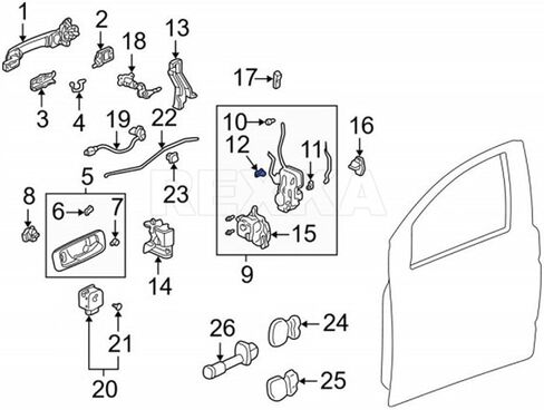 rexka 5 مجموعات مقاطع قفل القفل اليسار اليسار والبرتقالي اليمنى 4.2 مم قضبان / 6 مم ثقب ل Honda Acura Accord ، Civic Cl Mdx Odyssey Pilot RL TL 72116-SM4-003 in Saudi Arabia