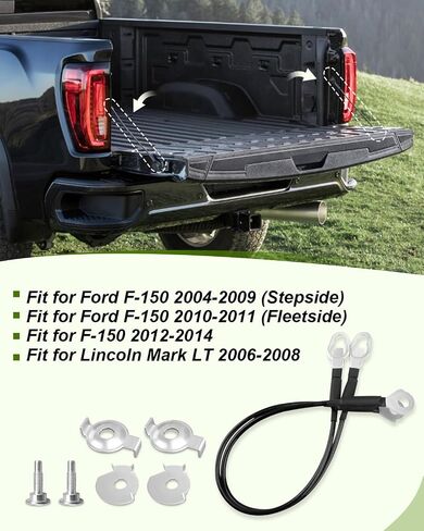 2 PCS Tailgate Support Cable Fit for Ford F-150 2004-2014 Lincoln Mark LT 2006-2008, 24 1/2 Inch Tailgate Lift Support Cable, Replace 4L3Z-5443052-AA in Saudi Arabia