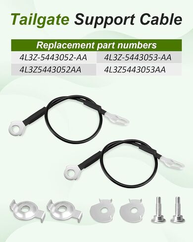 2 PCS Tailgate Support Cable Fit for Ford F-150 2004-2014 Lincoln Mark LT 2006-2008, 24 1/2 Inch Tailgate Lift Support Cable, Replace 4L3Z-5443052-AA in Saudi Arabia
