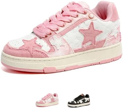 Retro Star Platform Shoes Vintage Chunky Sneakers for Women Men Trendy Casual Aesthetic Y2k Skate Shoes in Saudi Arabia