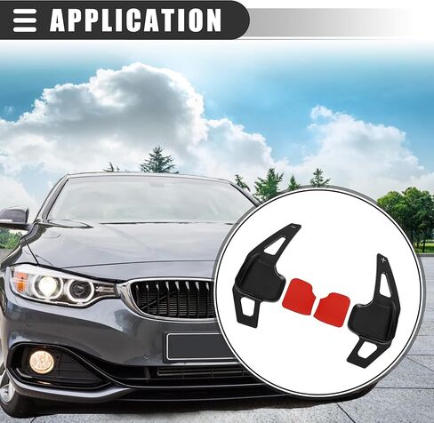 Motoforti Steering Wheel Shift Paddle Shifter Extension Cover,for BMW 428i 2014-2016,Aluminum Alloy,Black,2pcs in Saudi Arabia
