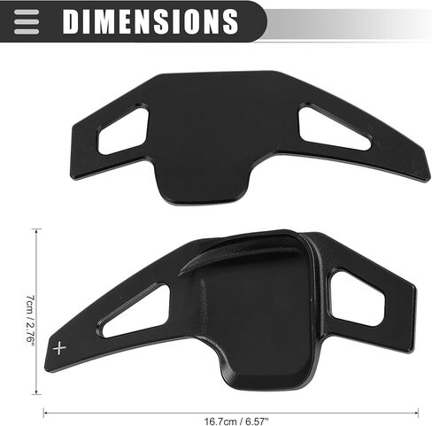 Motoforti Steering Wheel Shift Paddle Shifter Extension Cover,for BMW 428i 2014-2016,Aluminum Alloy,Black,2pcs in Saudi Arabia