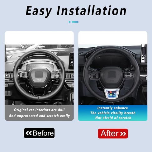 KUSTSOSF for Honda CRV CR-V Accord Civic 11th Gen 2022-25 Steering Wheel Cover Trim Center Consoles U Type Frame Trim Interior Decoration Fit Sedan Hatchback LX EX EX-L Sport Touring(Blue Ocean) in Saudi Arabia