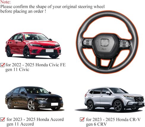 KUSTSOSF for Honda CRV CR-V Accord Civic 11th Gen 2022-25 Steering Wheel Cover Trim Center Consoles U Type Frame Trim Interior Decoration Fit Sedan Hatchback LX EX EX-L Sport Touring(Blue Ocean) in Kuwait