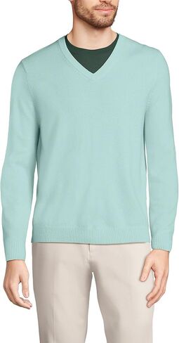 Lands' End Mens Cashmere V-Neck Sweater Andres Brown Heather Regular XX-Large in Saudi Arabia