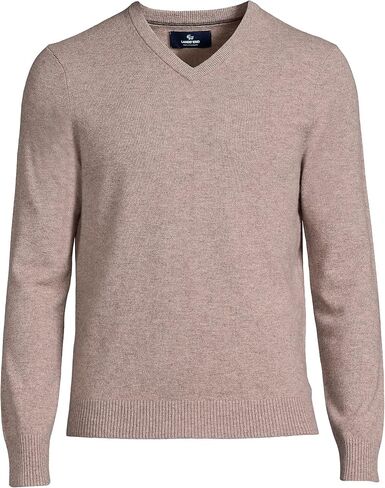 Lands' End Mens Cashmere V-Neck Sweater Andres Brown Heather Regular XX-Large in Saudi Arabia