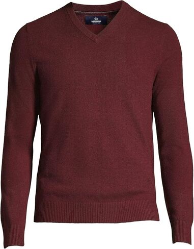Lands' End Mens Cashmere V-Neck Sweater Andres Brown Heather Regular XX-Large in Saudi Arabia