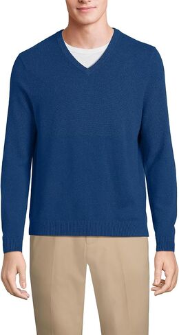 Lands' End Mens Cashmere V-Neck Sweater Andres Brown Heather Regular XX-Large in Saudi Arabia