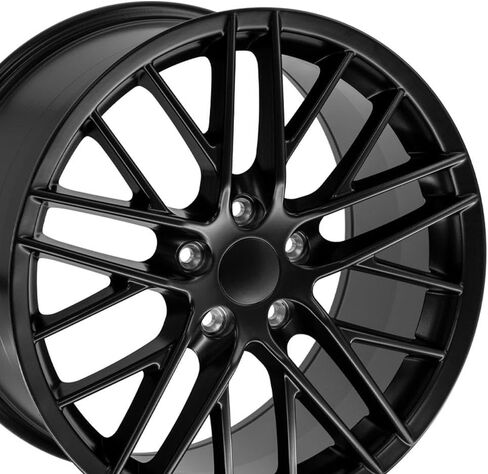 OE Wheels CV08B 19 بوصة حافة يناسب Corvette C6 ZR1 Style 5x120.65 19x10 Satin Black - Hollander 5402 (1) in Saudi Arabia