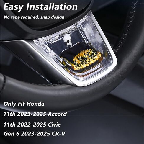 KUSTSOSF for Honda CRV CR-V Accord Civic 11th Gen 2022-25 Steering Wheel Cover Trim Center Consoles U Type Frame Trim Interior Decoration Fit Sedan Hatchback LX EX EX-L Sport Touring(Blue Ocean) in Kuwait